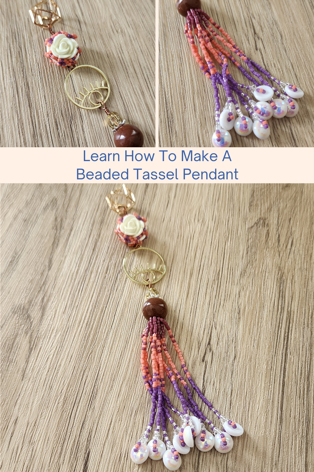 Learn How To Make A Beaded Tassel Pendant Collage